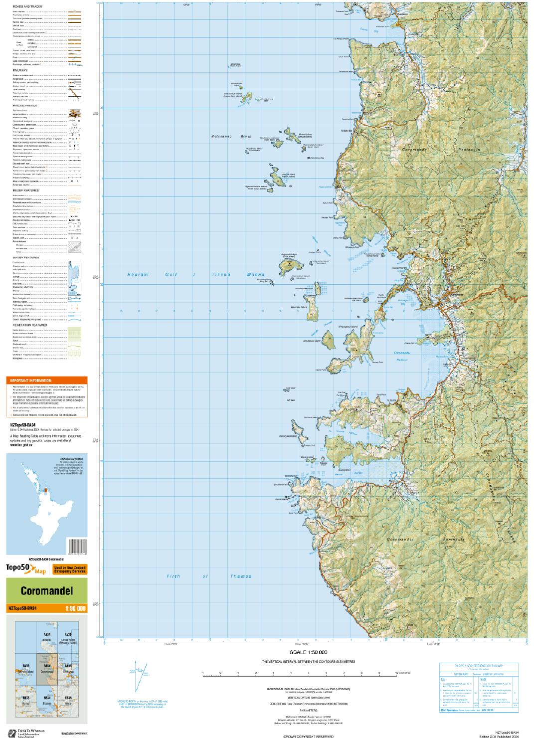 Topo map of Coromandel