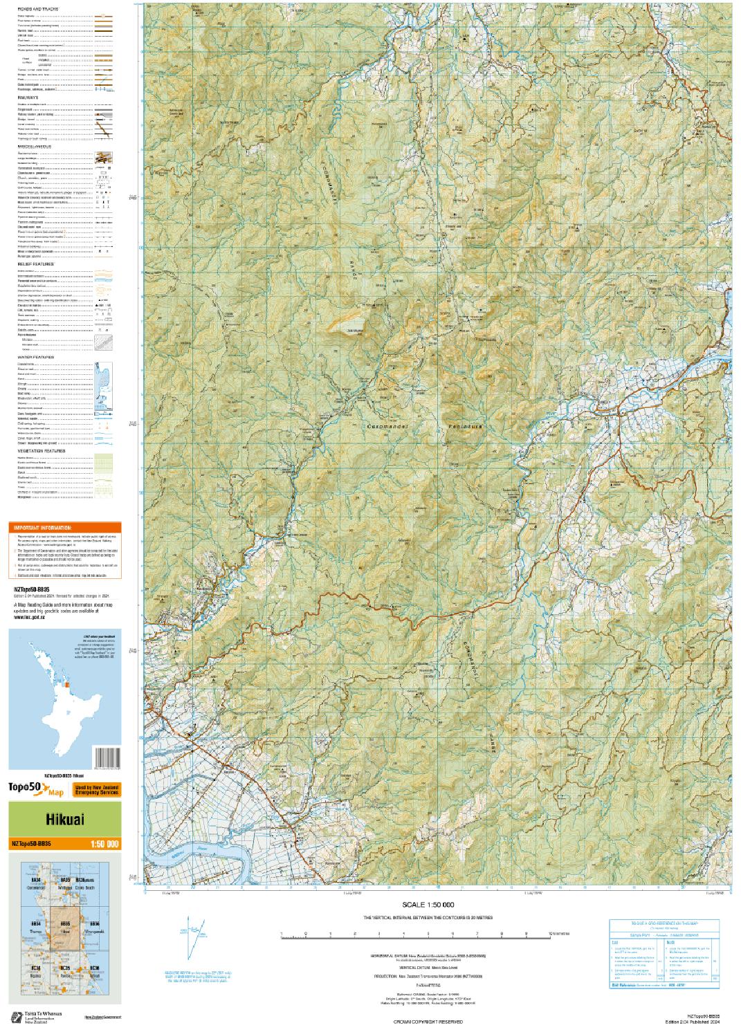 Topo map of Hikuai