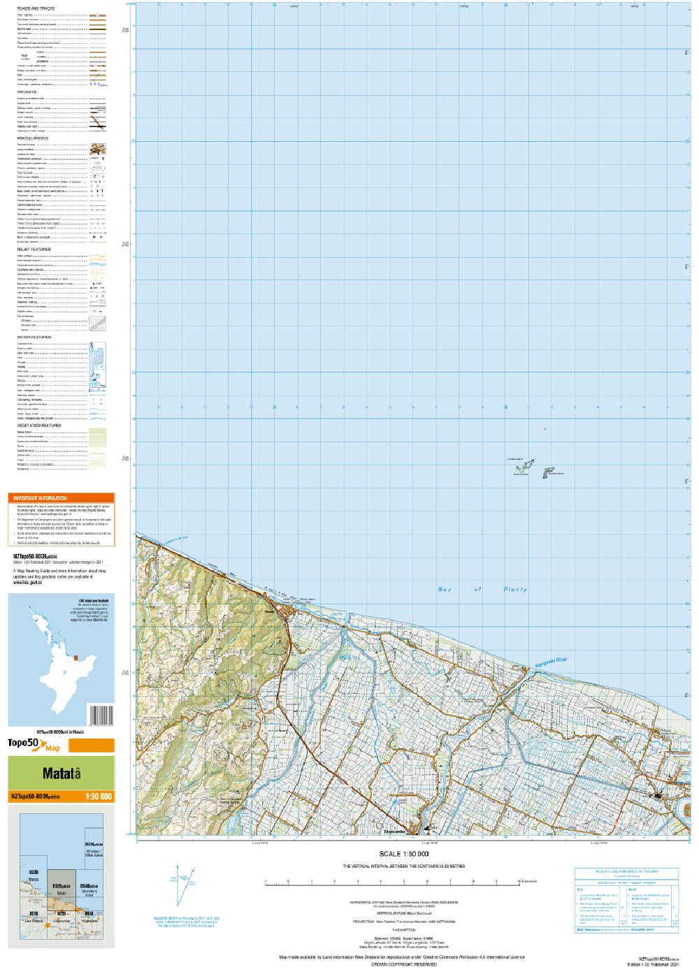 Topo map of Matata