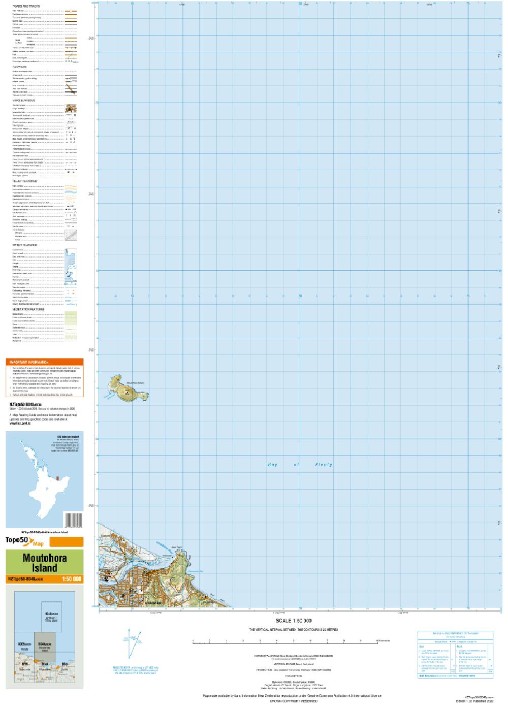 Topo map of Moutohora Island