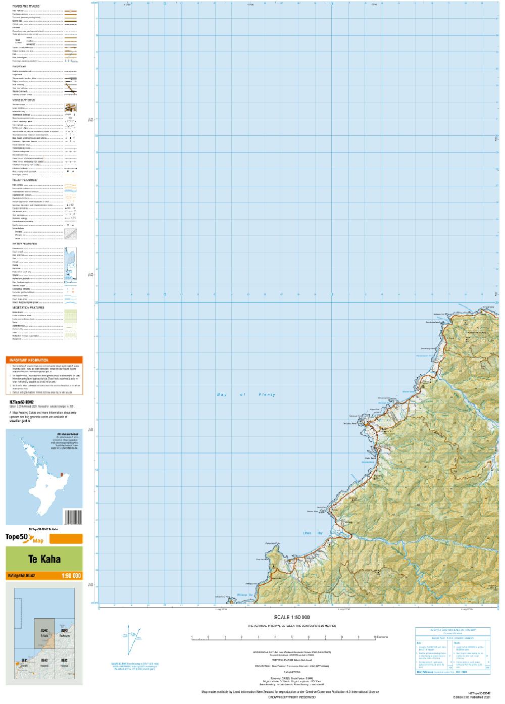 Topo map of Te Kaha
