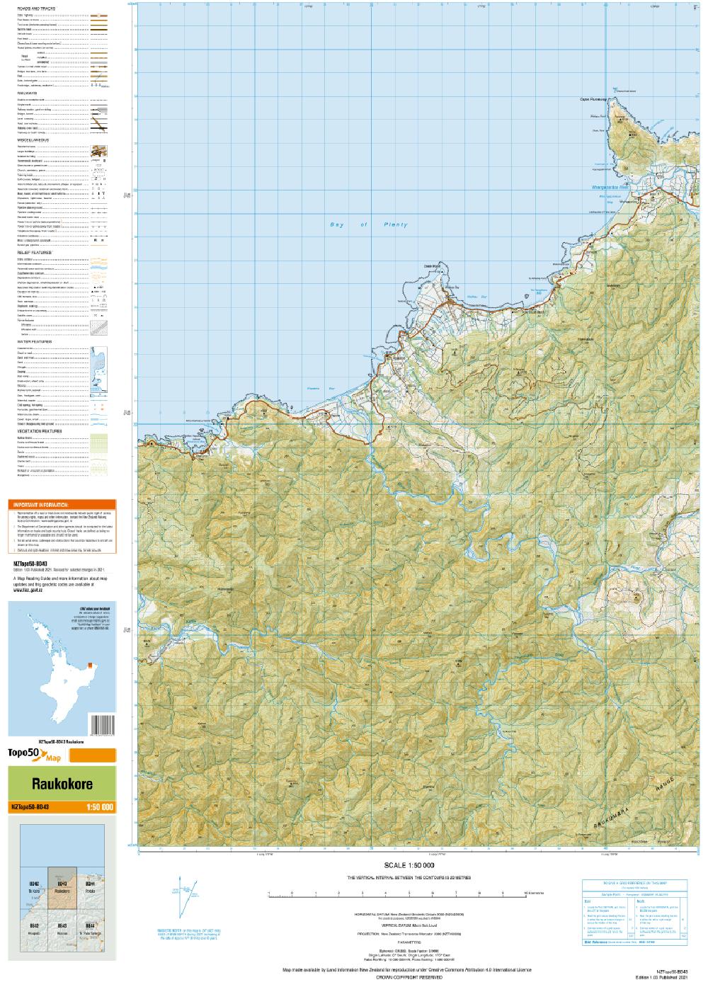 Topo map of Raukokore