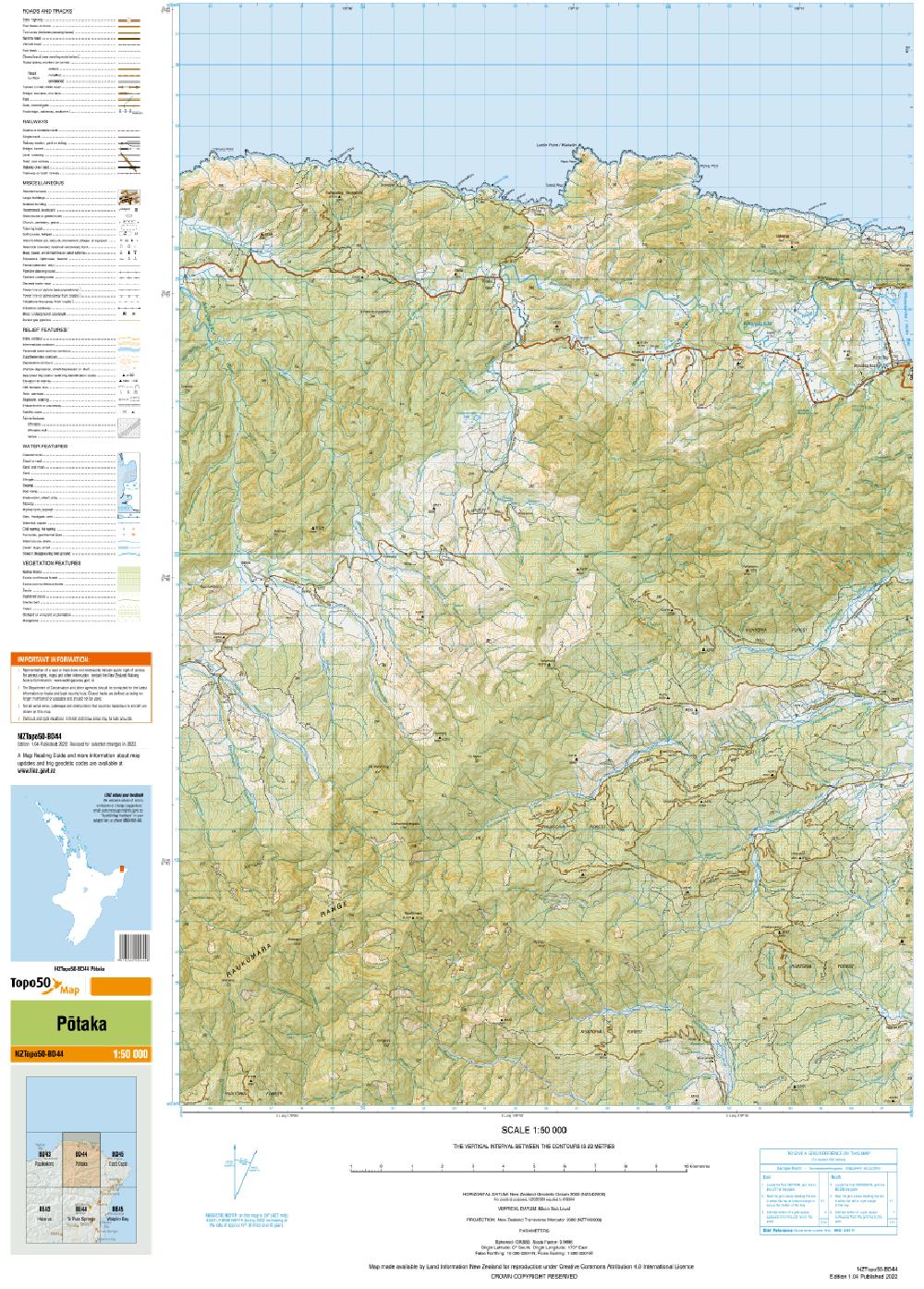 Topo map of Potaka