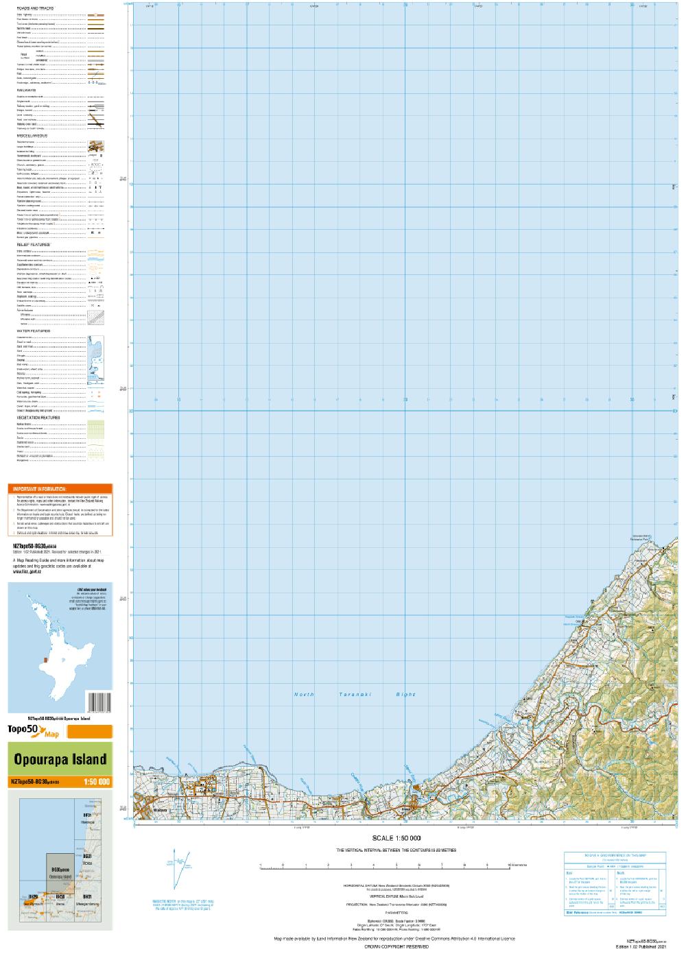Topo map of Opourapa Island