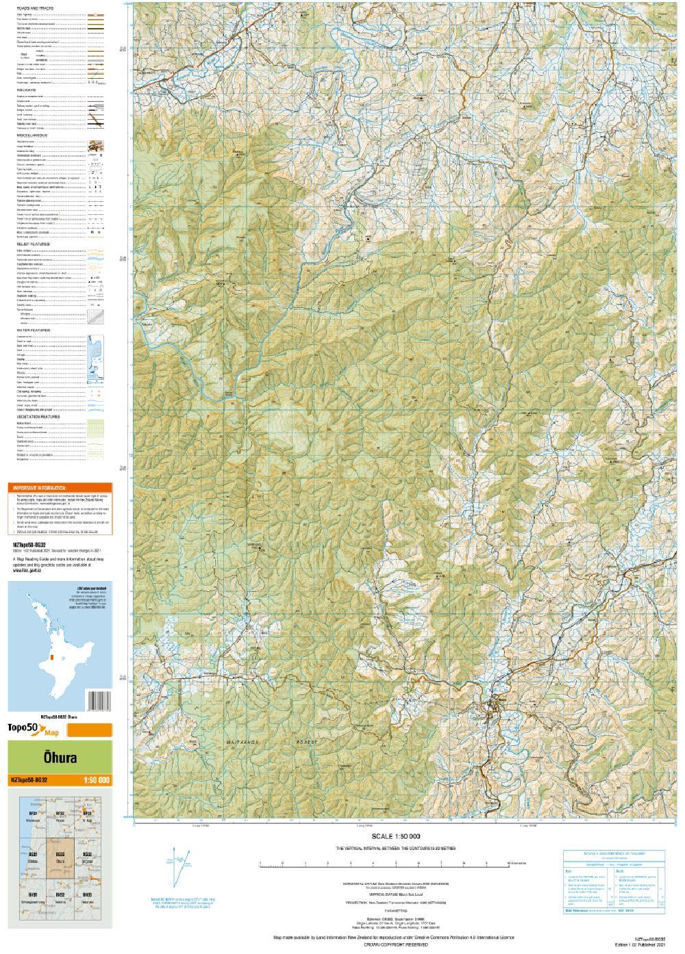 Topo map of Ohura