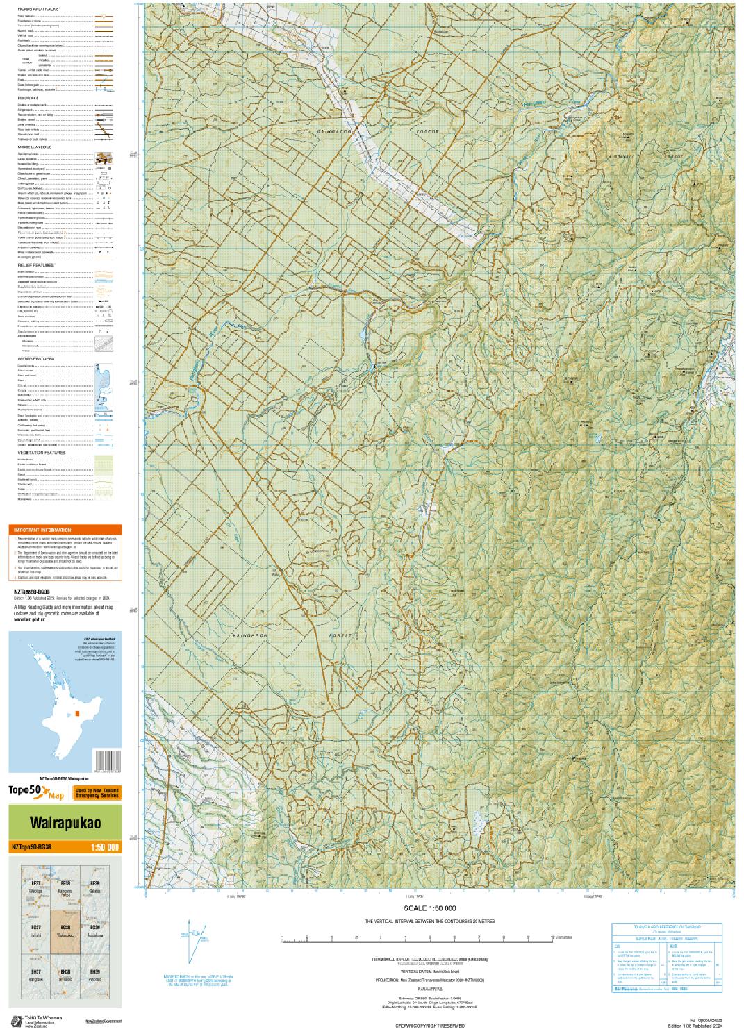 Topo map of Wairapukao