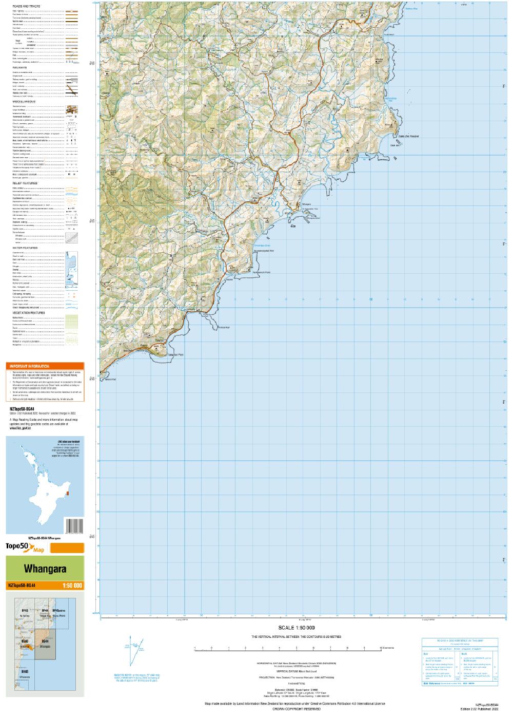 Topo map of Whangara