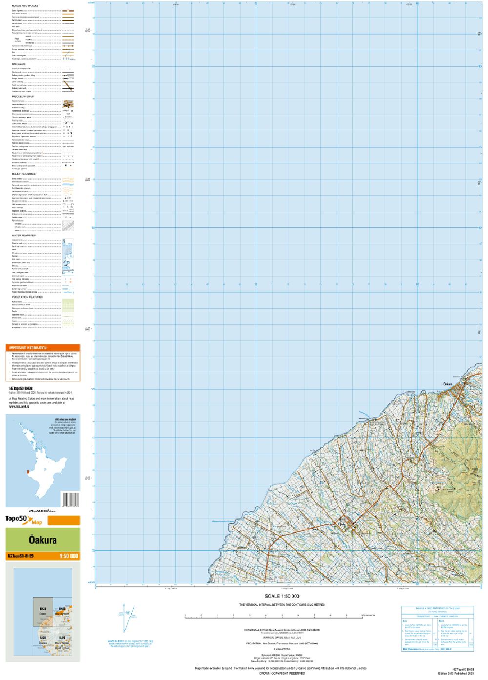 Topo map of Oakura