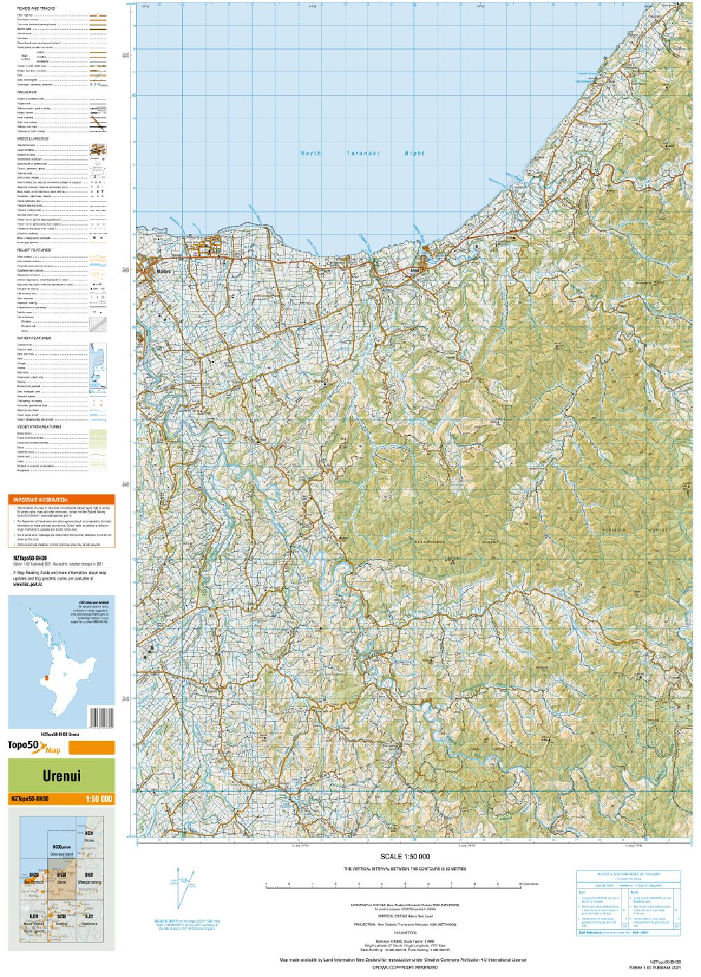 Topo map of Urenui