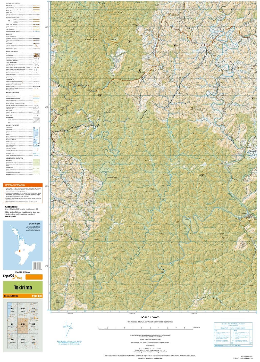 Topo map of Tokirima