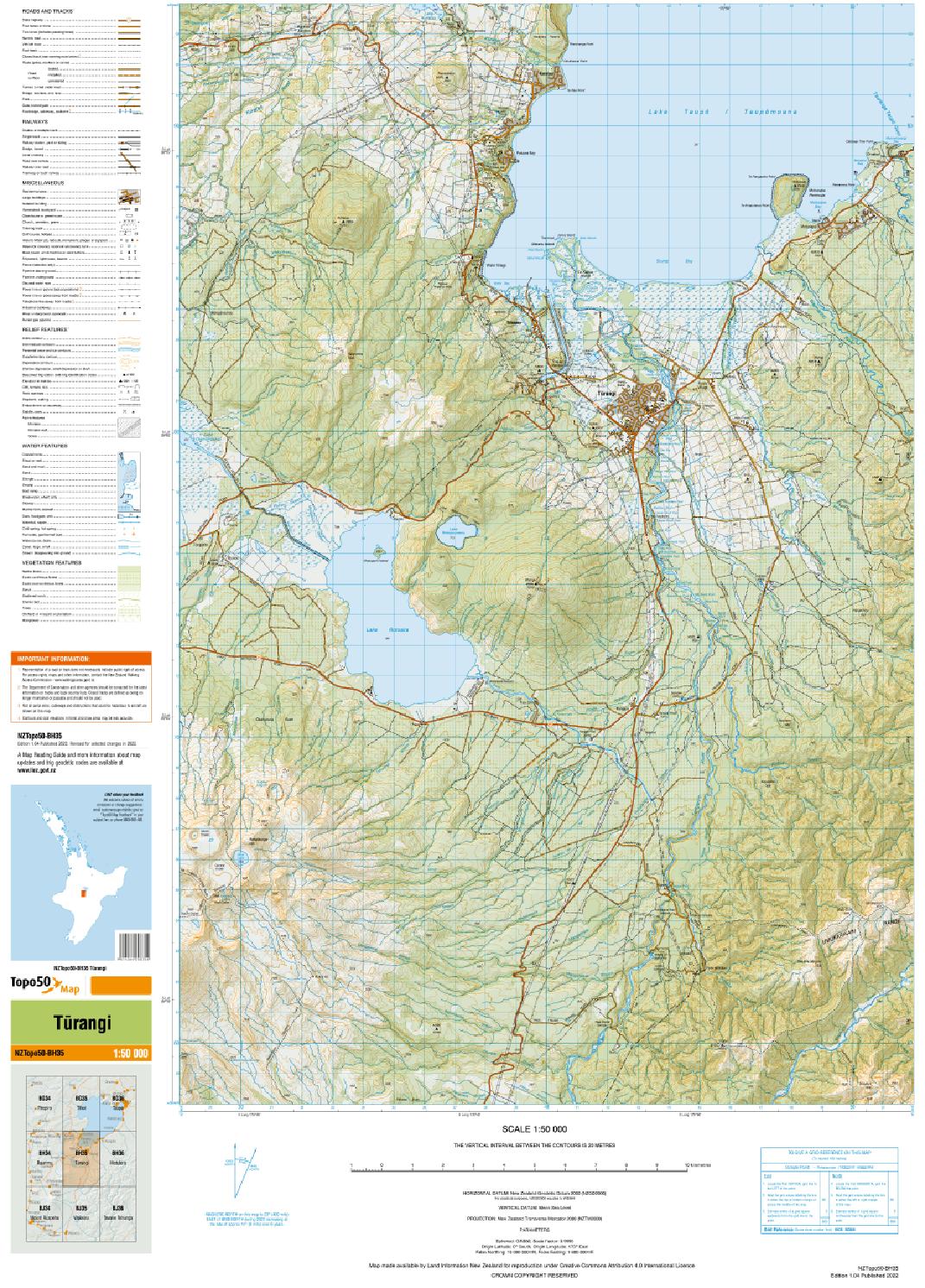 Topo map of Turangi