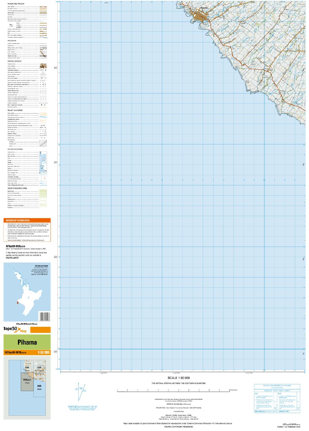Topo map of Pihama