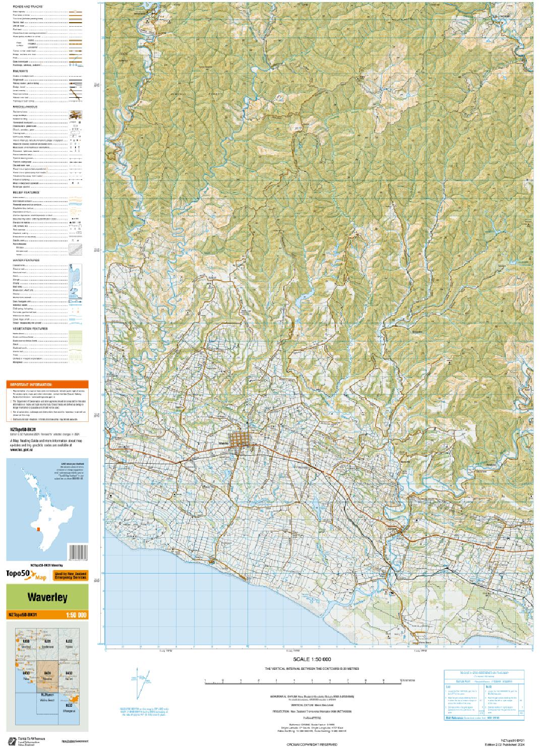 Topo map of Waverley