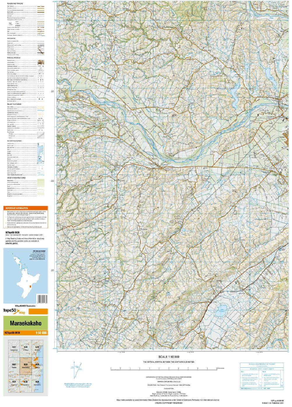 Topo map of Maraekakaho