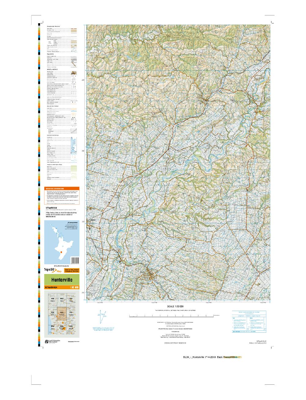 Topo map of Hunterville