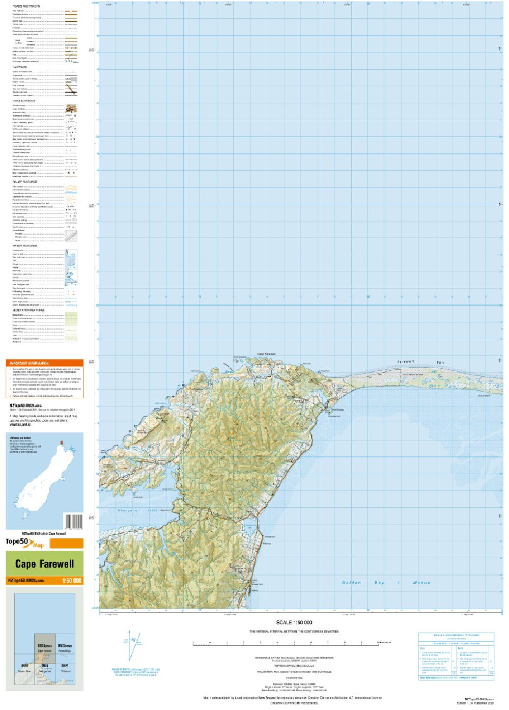 Topo map of Cape Farewell