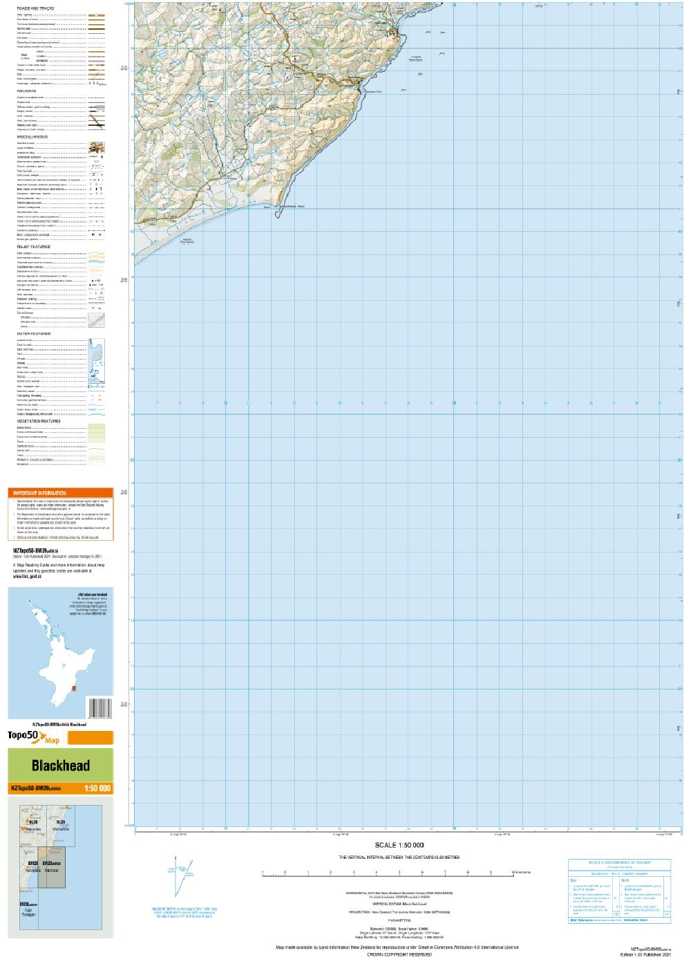 Topo map of Blackhead