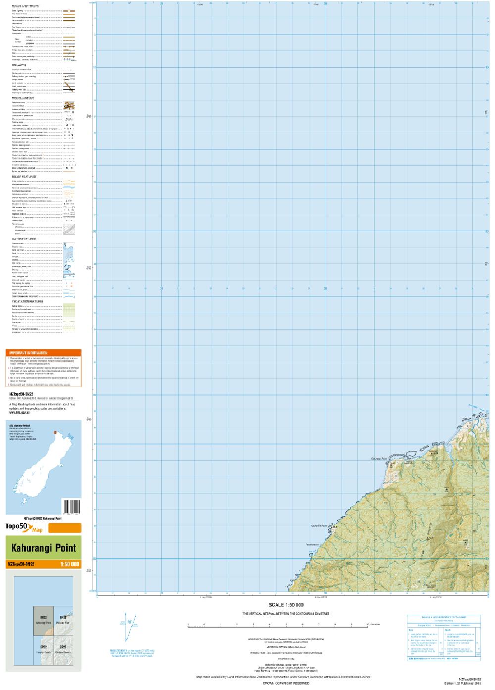 Topo map of Kahurangi Point