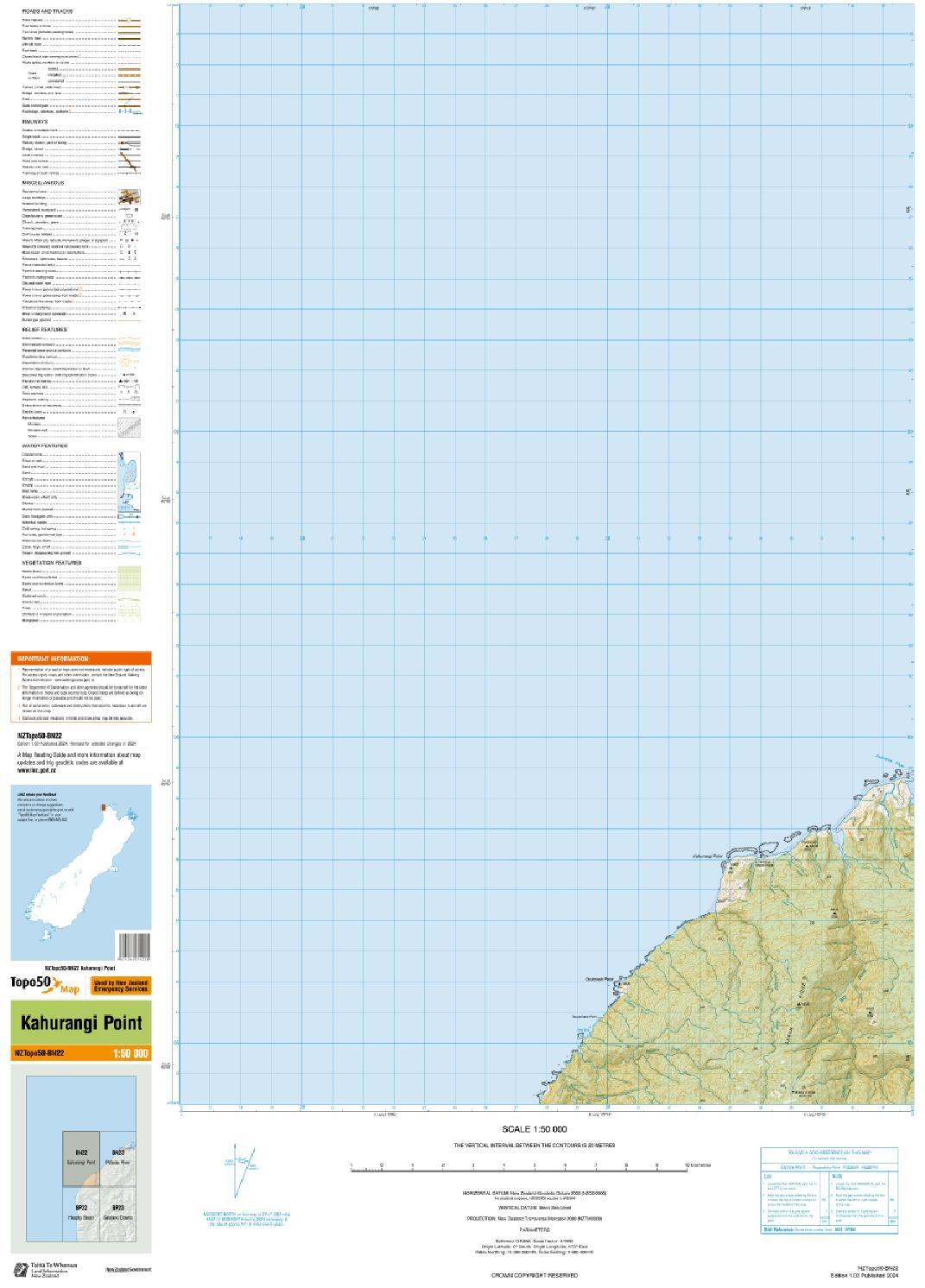 Topo map of Kahurangi Point