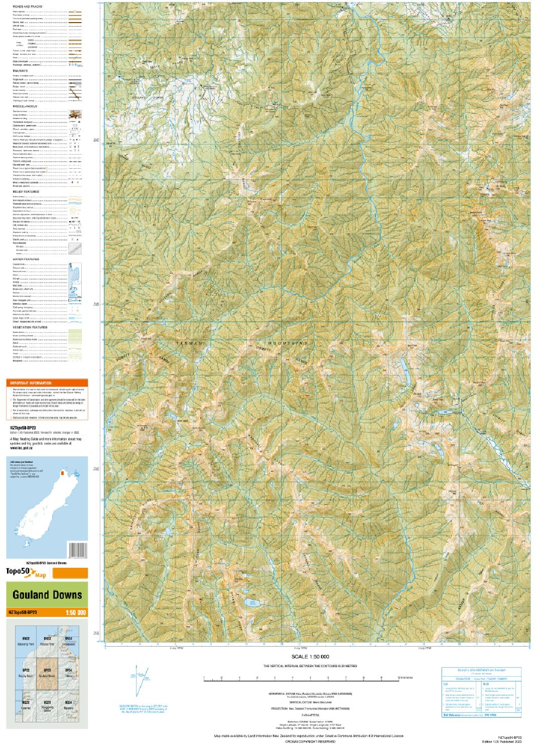 Topo map of Gouland Downs