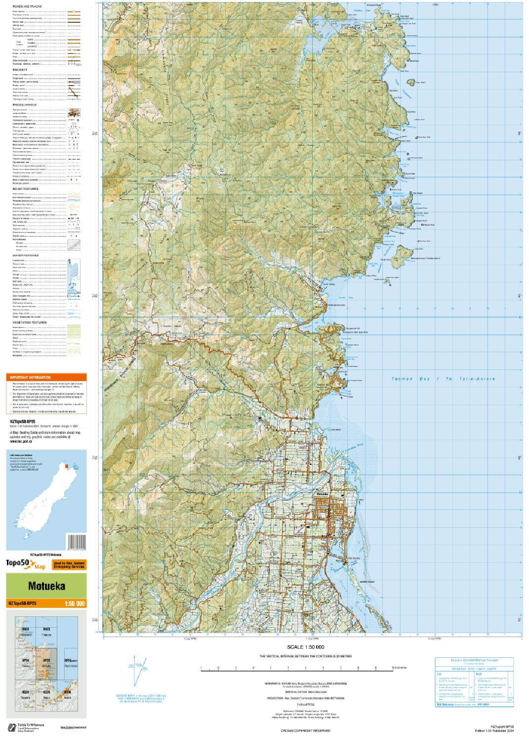 Topo map of Motueka