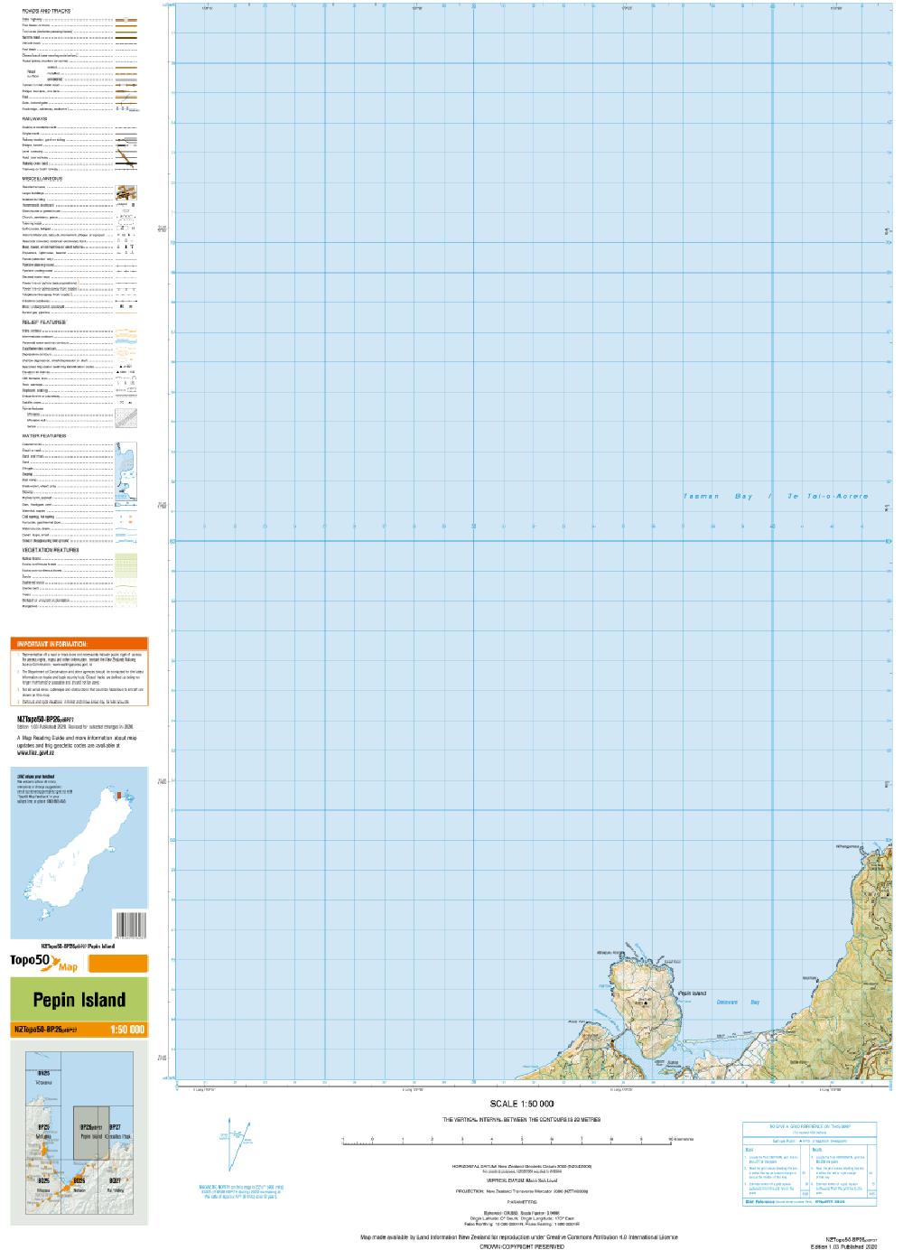Topo map of Pepin Island