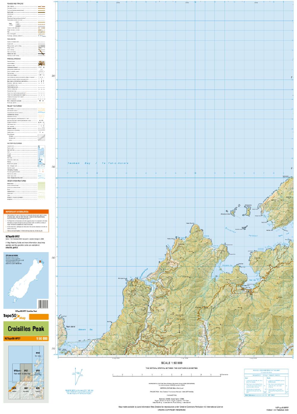 Topo map of Croisilles Peak