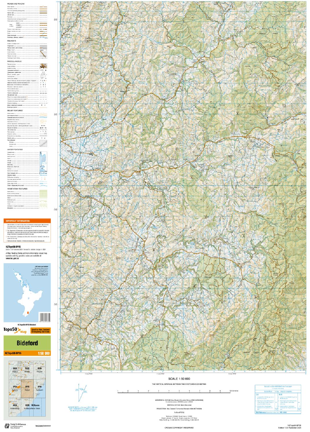 Topo map of Bideford