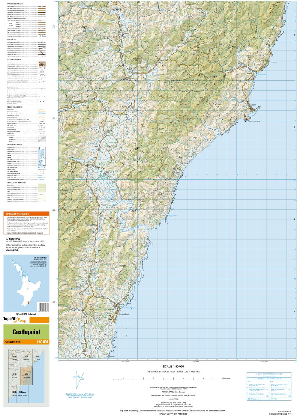 Topo map of Castlepoint