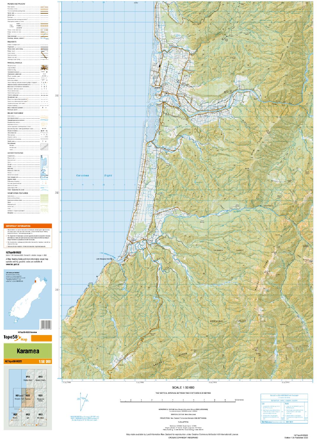 Topo map of Karamea