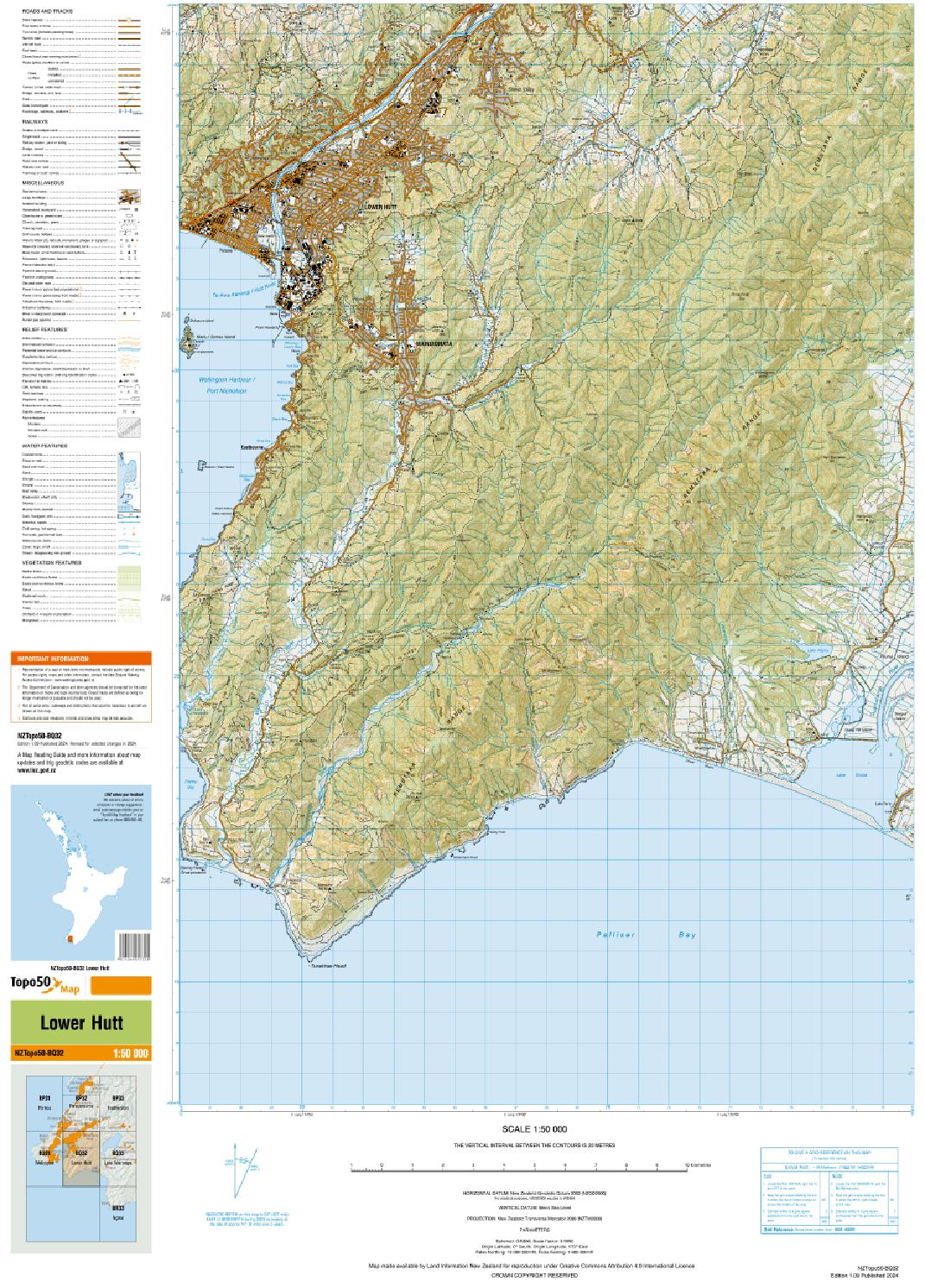 Topo map of Lower Hutt