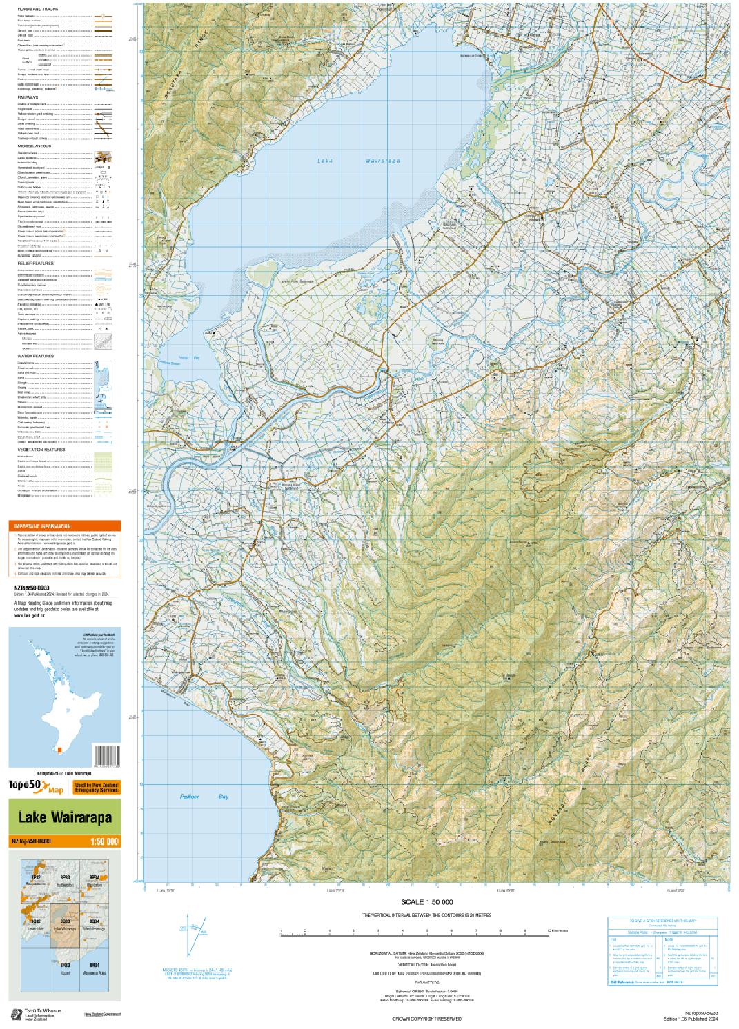 Topo map of Lake Wairarapa