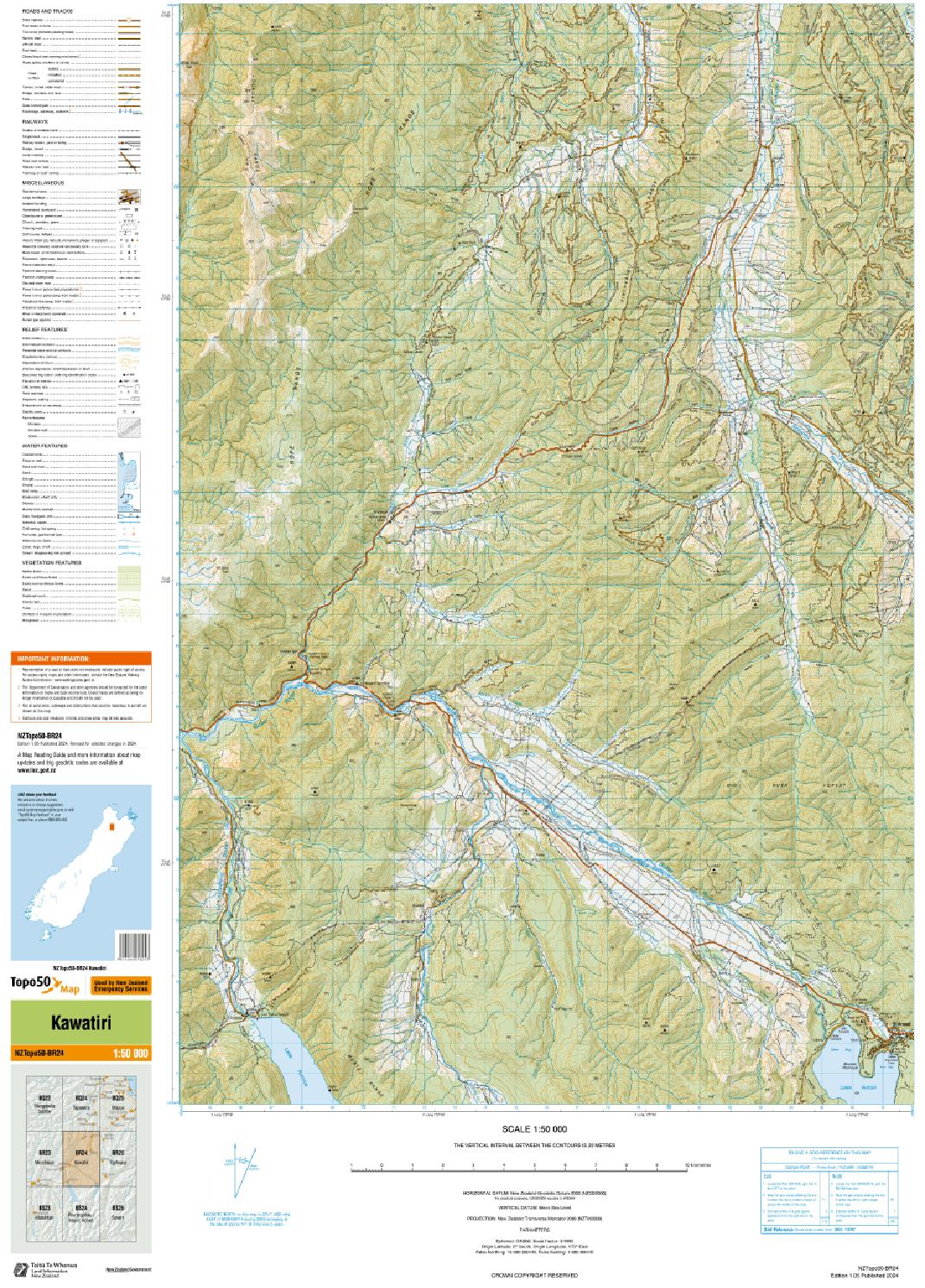 Topo map of Kawatiri