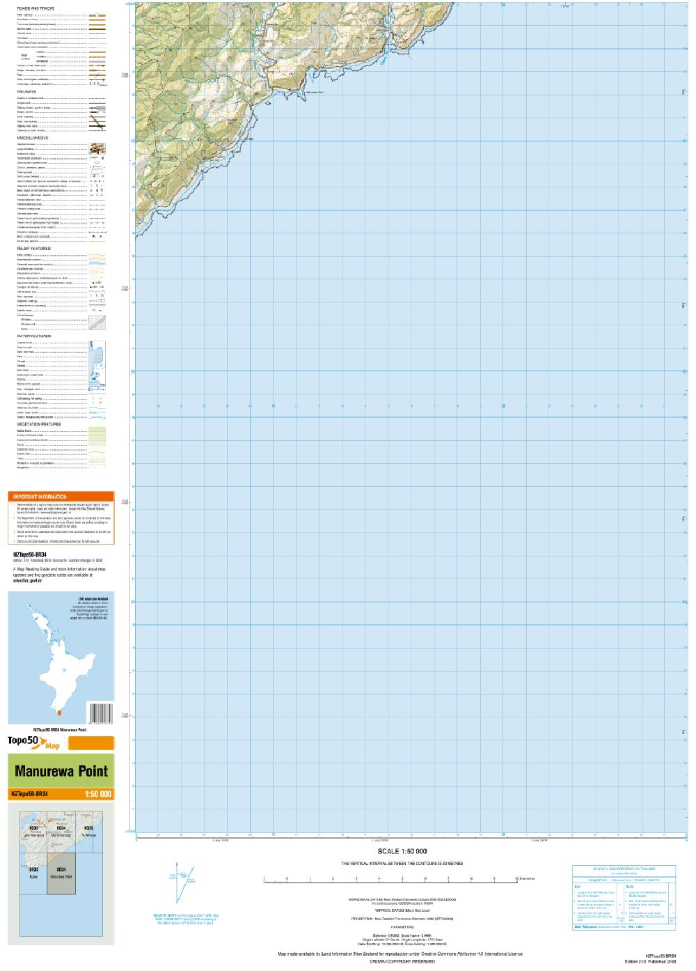 Topo map of Manurewa Point