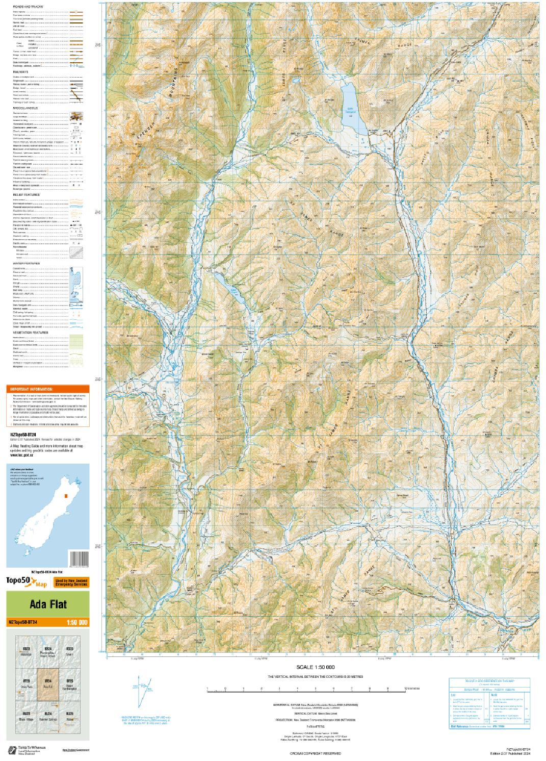 Topo map of Ada Flat