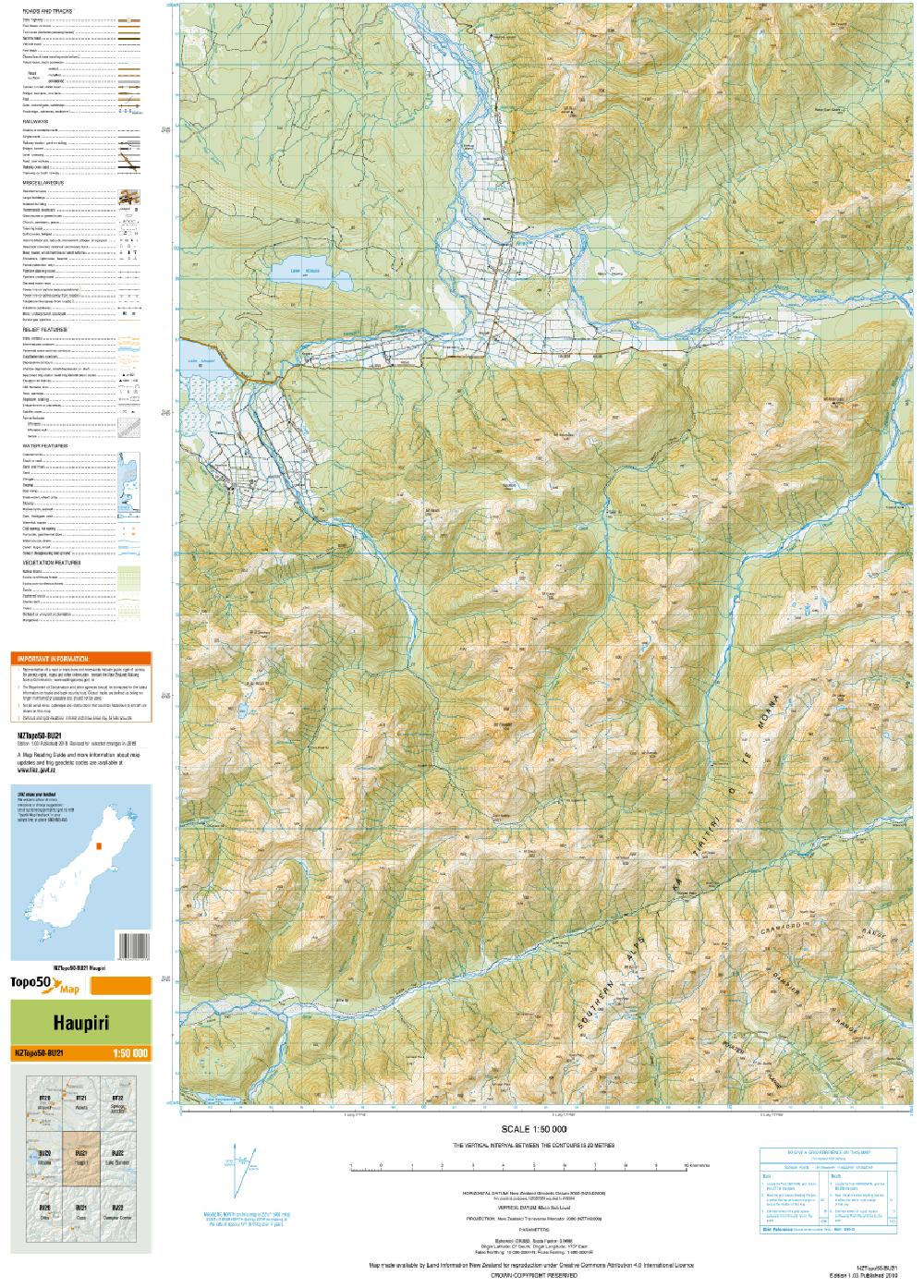 Topo map of Haupiri