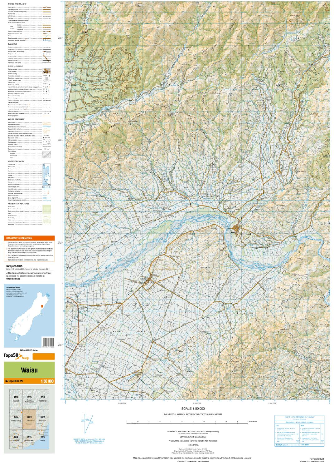 Topo map of Waiau