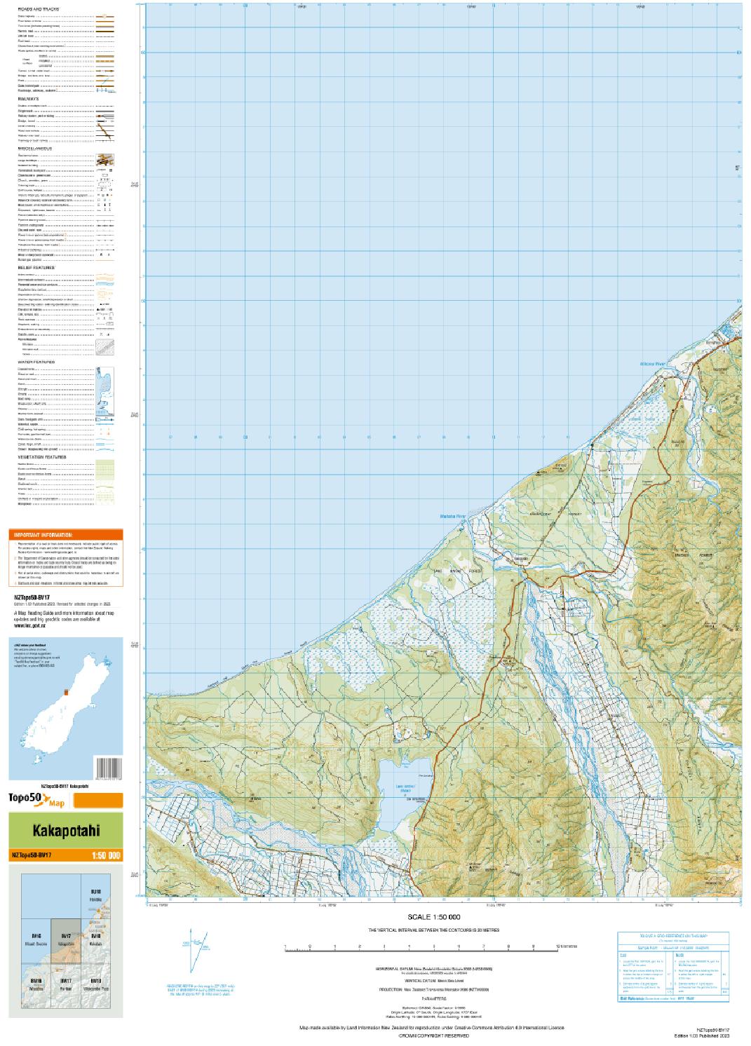 Topo map of Kakapotahi