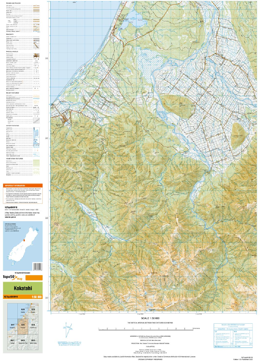 Topo map of Kokatahi