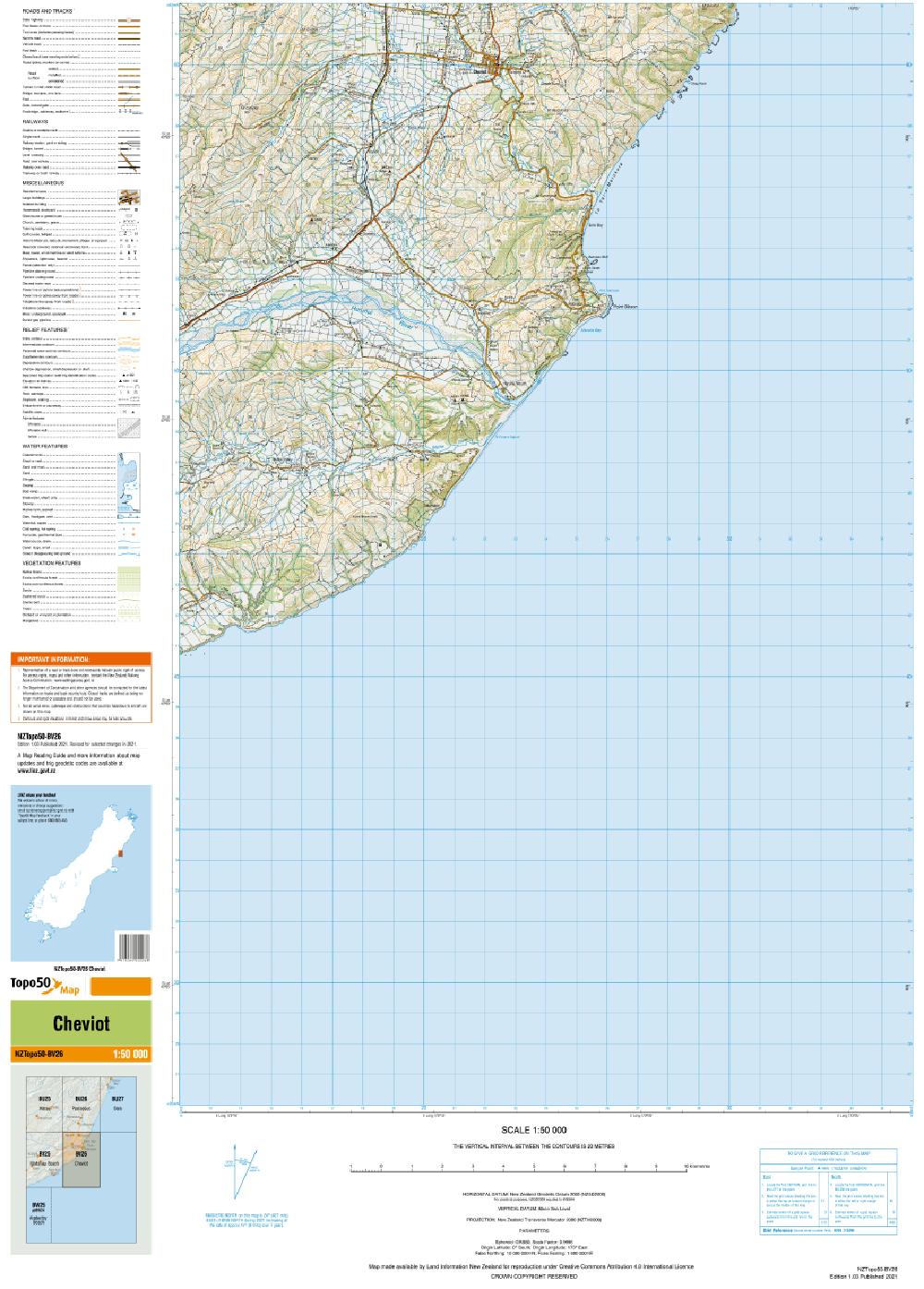 Topo map of Cheviot