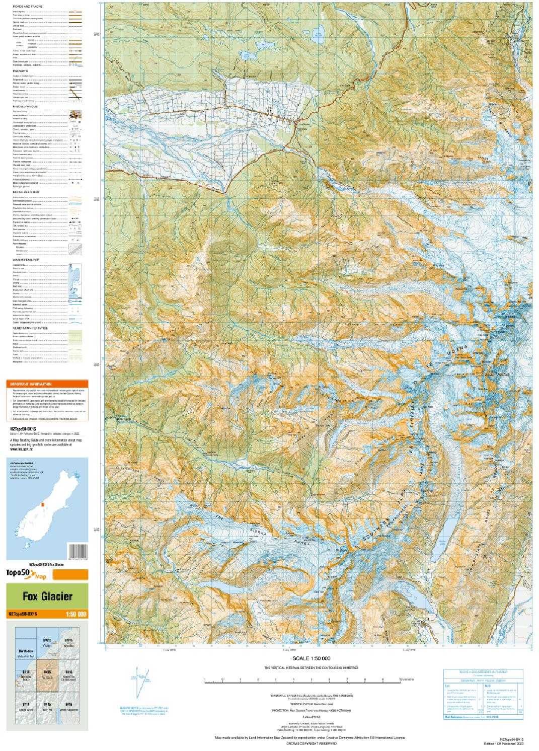 Topo map of Fox Glacier
