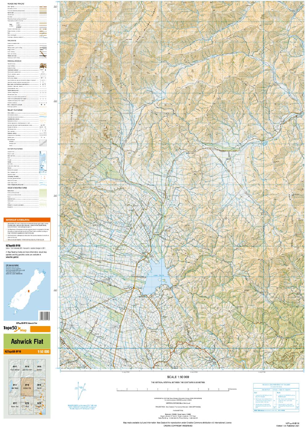 Topo map of Ashwick Flat