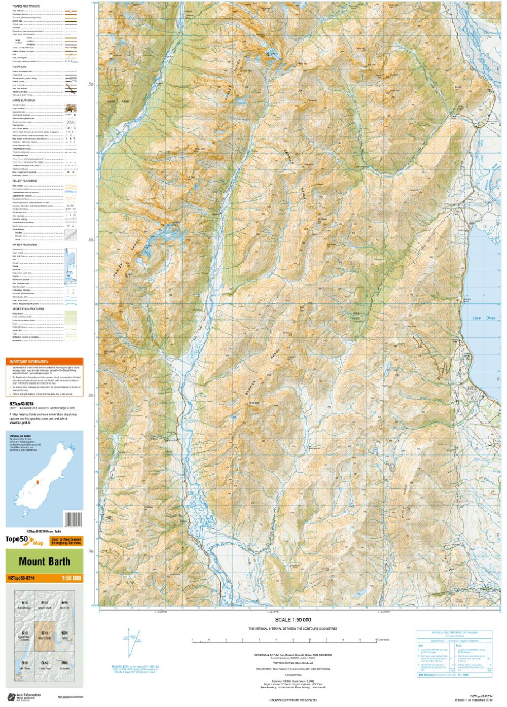 Topo map of Mount Barth