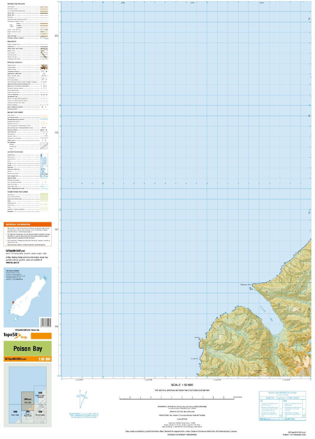 Topo map of Poison Bay