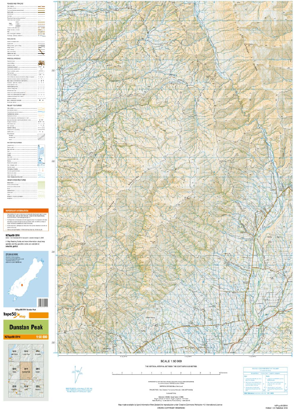 Topo map of Dunstan Peak