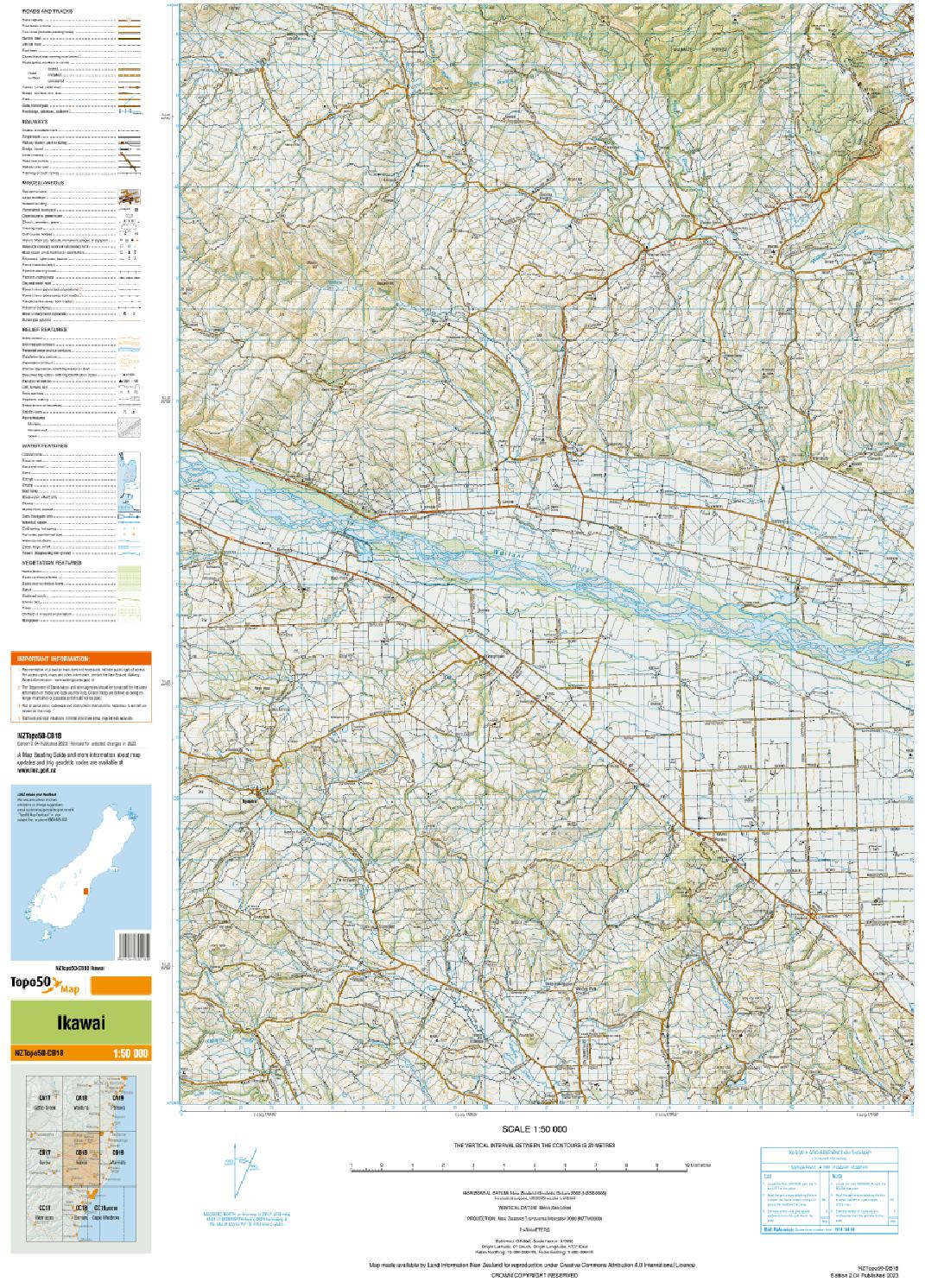 Topo map of Ikawai