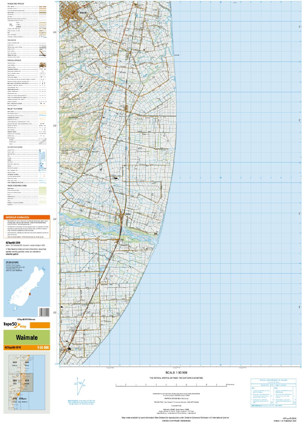 Topo map of Waimate