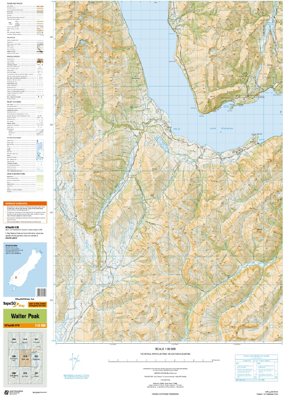 Topo map of Walter Peak
