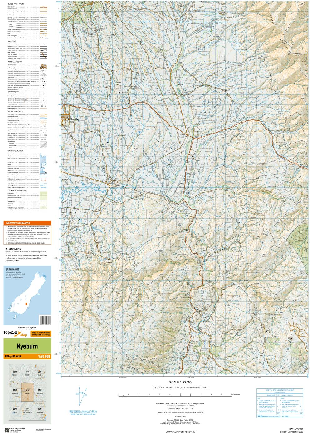 Topo map of Kyeburn