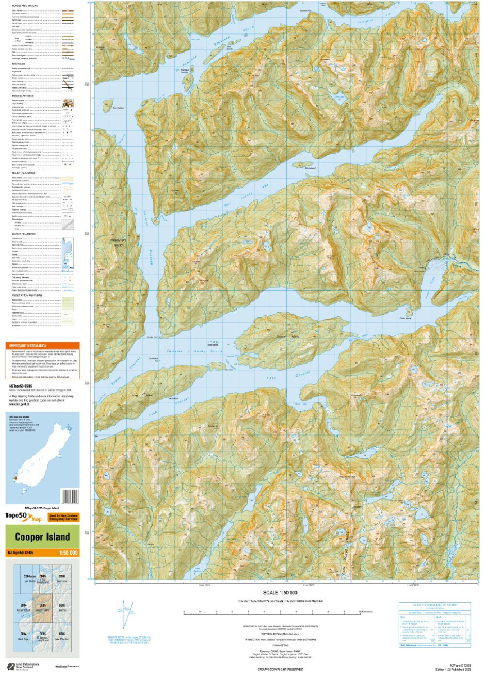 Topo map of Cooper Island